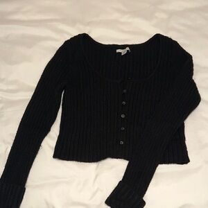 American Eagle Outfitters Black Button-Up Cardigan